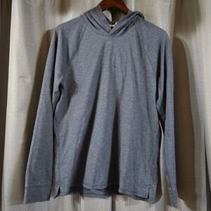 Vince Mens Heather Blue Cotton Blend Raglan Long Sleeve Pullover Hoodie Size M